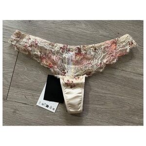 Zara Floral Lace Thong Size Small